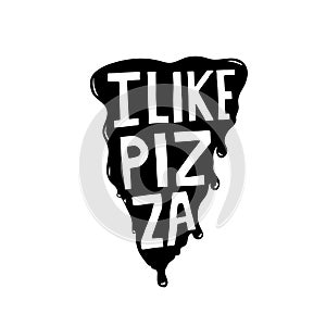 I like pizza print black graphick black  food cafe print